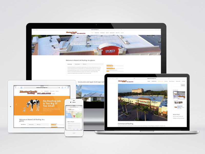 mastercraft roofing responsive website